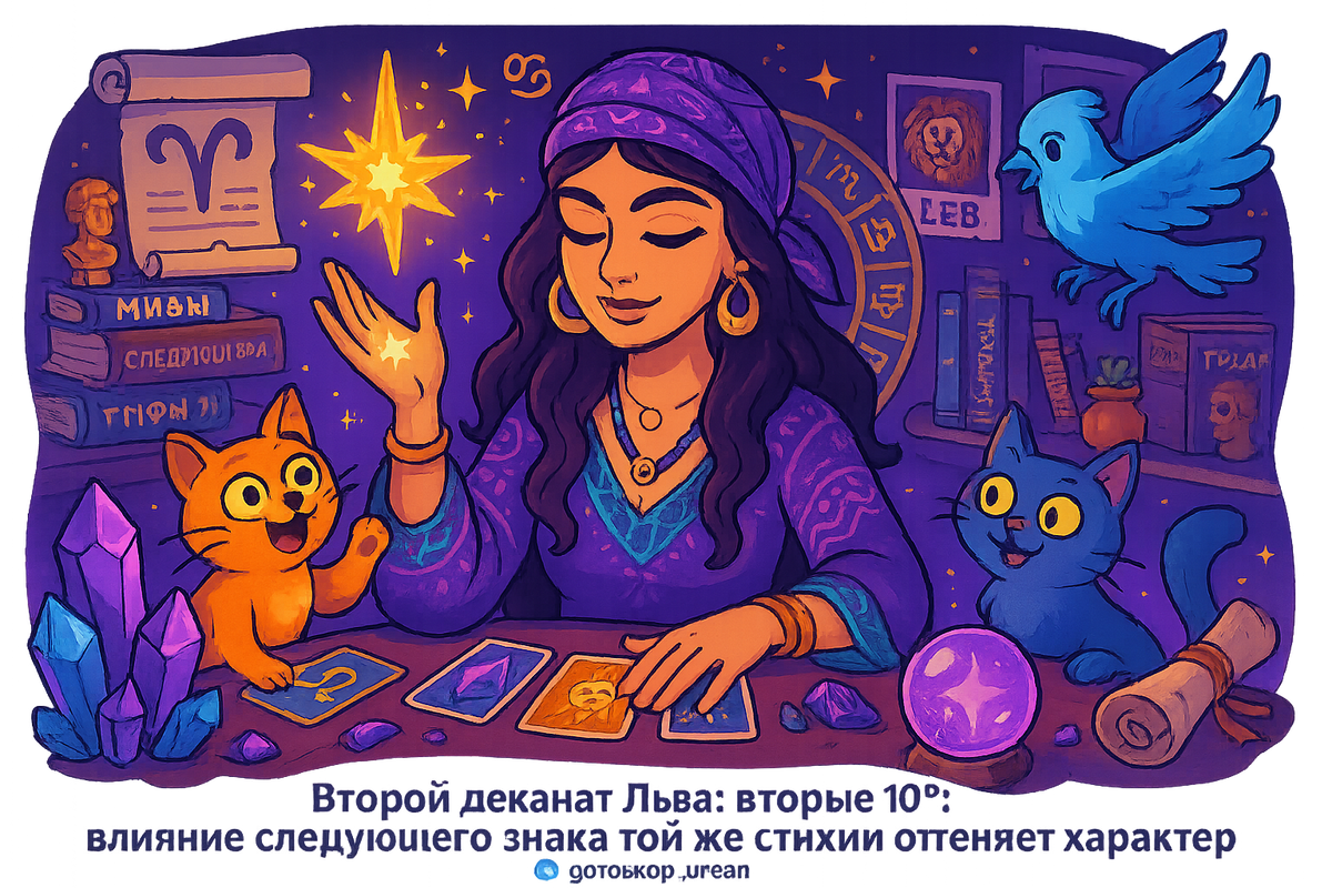    Второй деканат Льва и его загадочный свет Юпитера с Нептуном как причина вашего творческого хаоса Мария