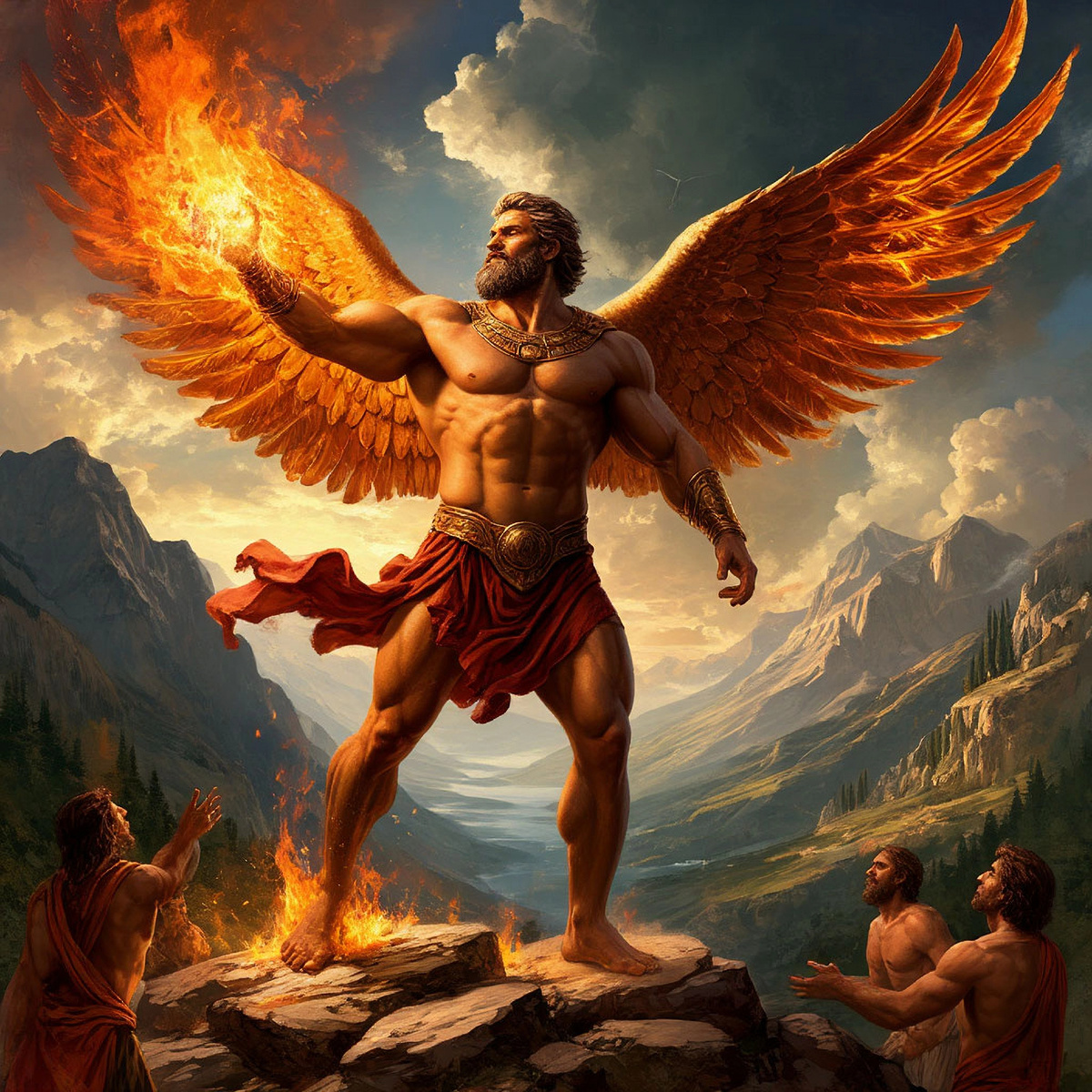 Прометей дает огонь и знания людям