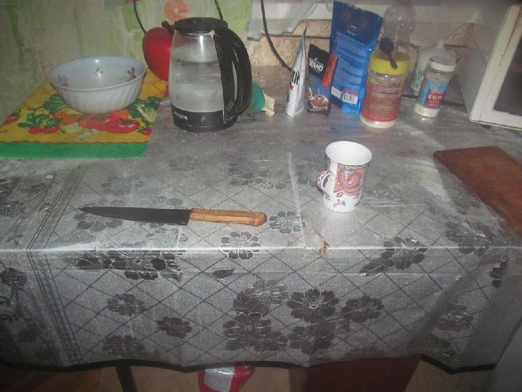 Женщина избивала потерпевшего кружкой и ногами, а после схватилась за нож