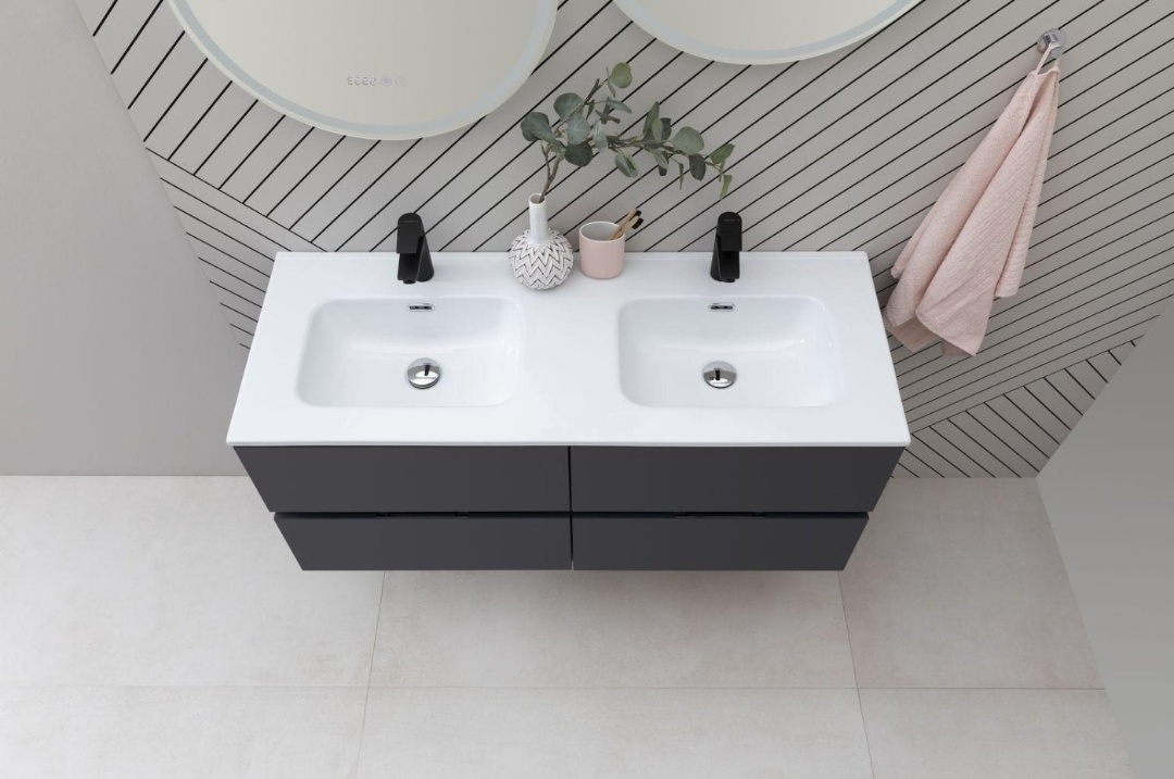 Раковина Aquanet Flat 120 (двойная) белая