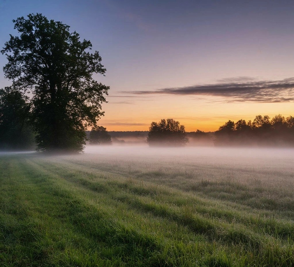 фото: туман стелется над полями