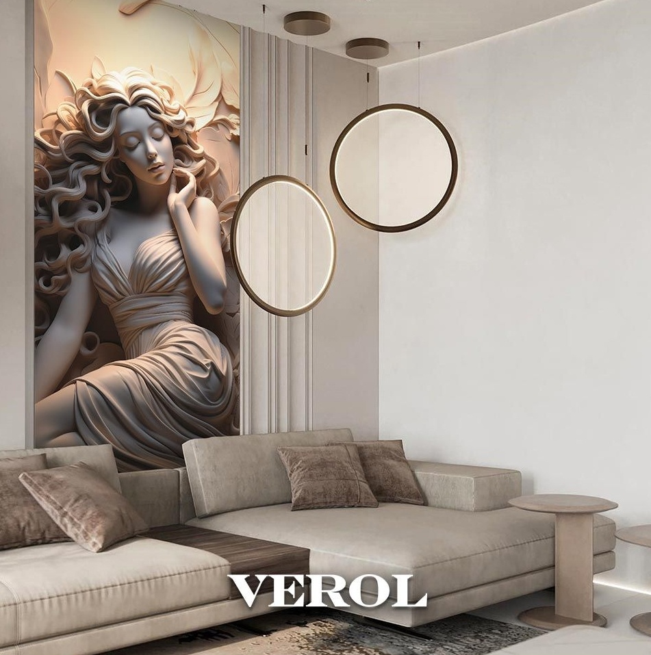 Интерьер гостиной с флизелиновыми фотообоями VEROL. Артикул на Wildberries: 226128327.