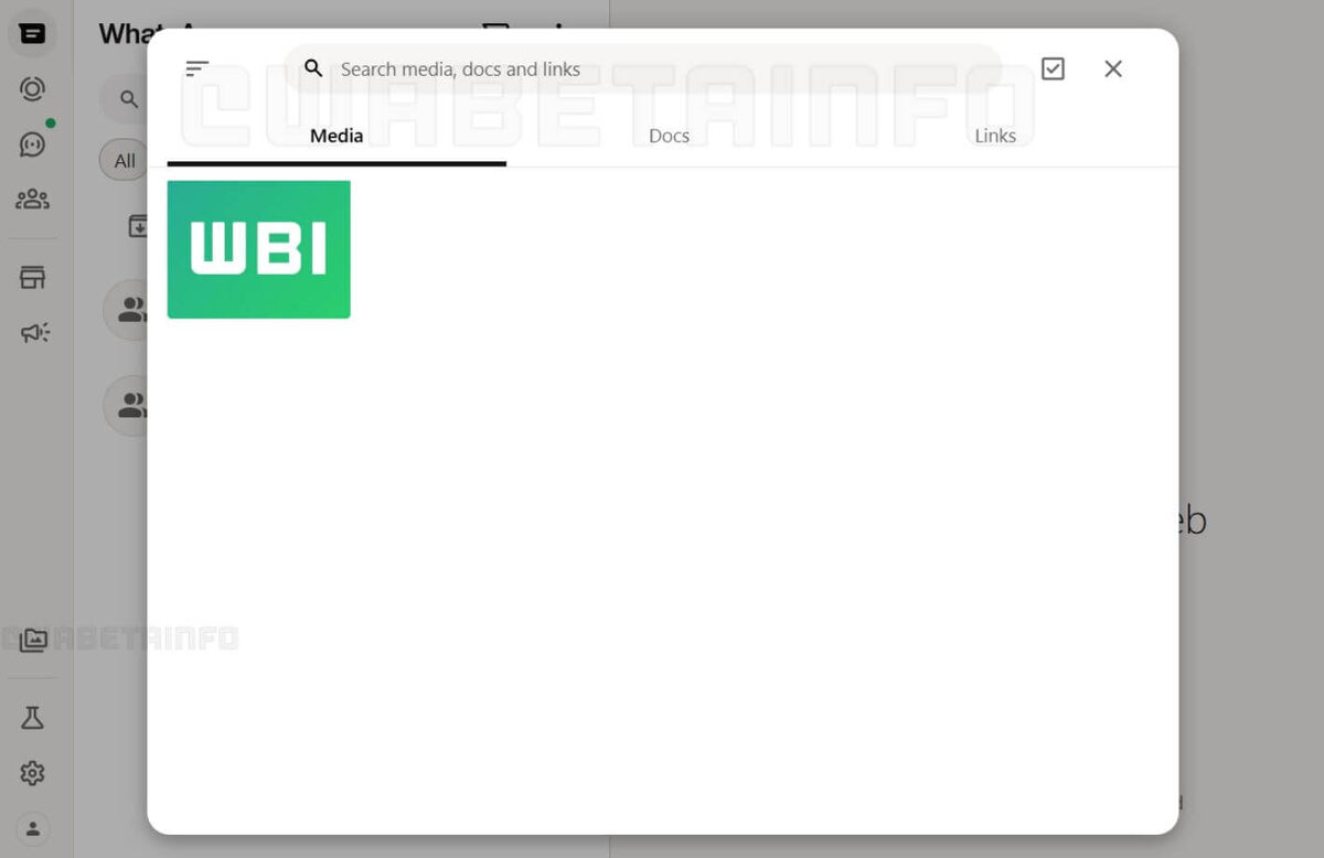    Новый раздел сильно упростит поиск по файлам в Ватсап. Фото: wabetainfo.com