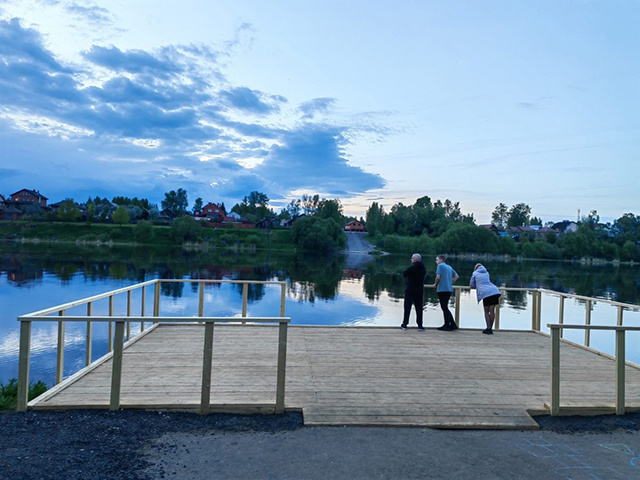 На окраине Твери на Волге появилась пристань