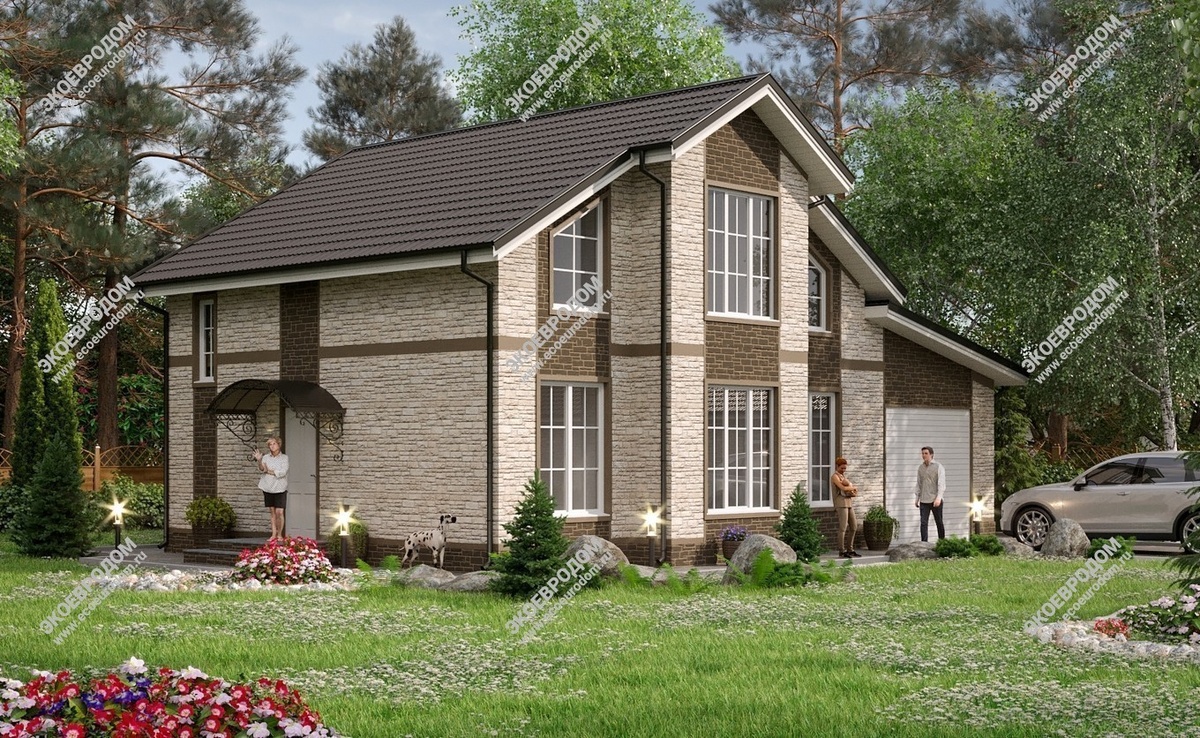 Проект дома с гаражом "Статус"