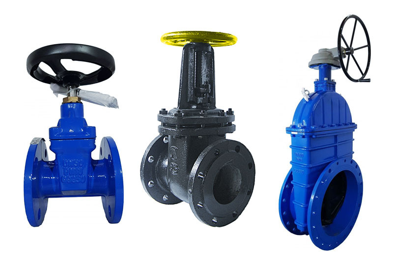 Чуггуные задвижки разных типов