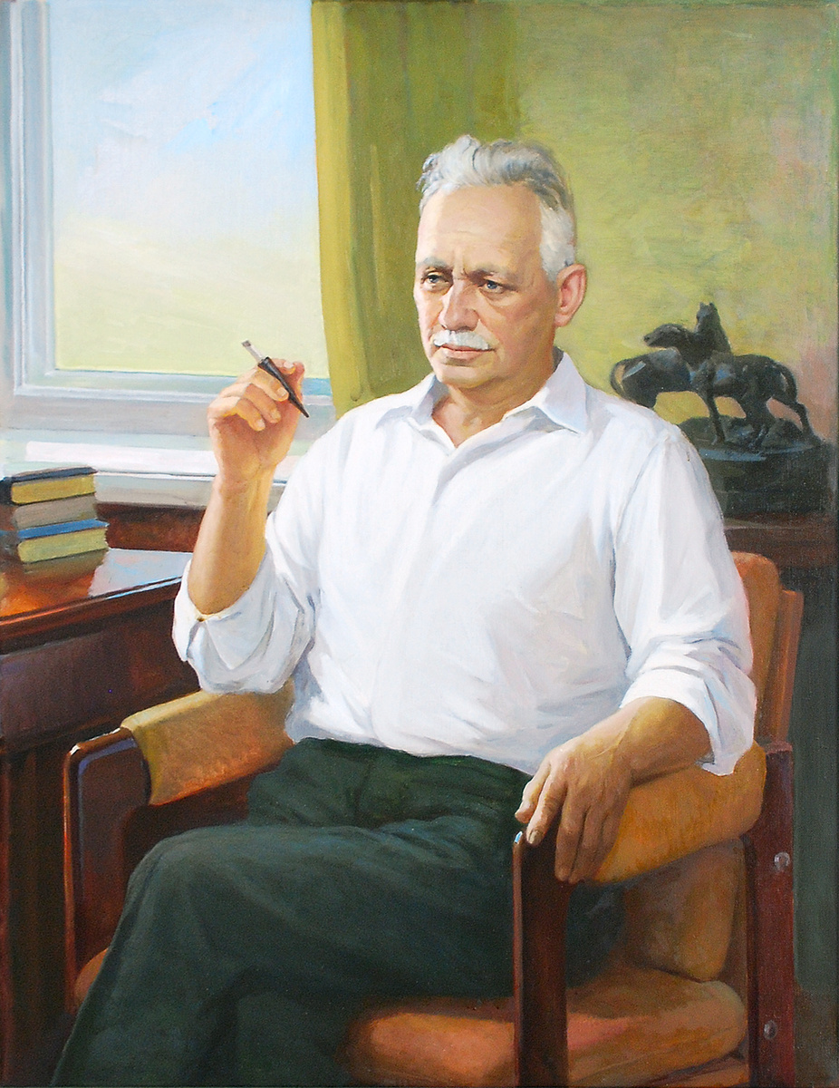 Сухоруков С.А. Портрет М.А.Шолохова Холст, масло. РОМИИ
