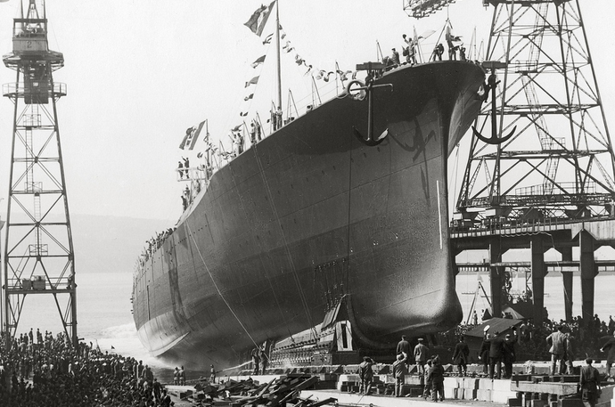 Спуск на воду крейсера "Фиуме, 27 апреля 1930 года