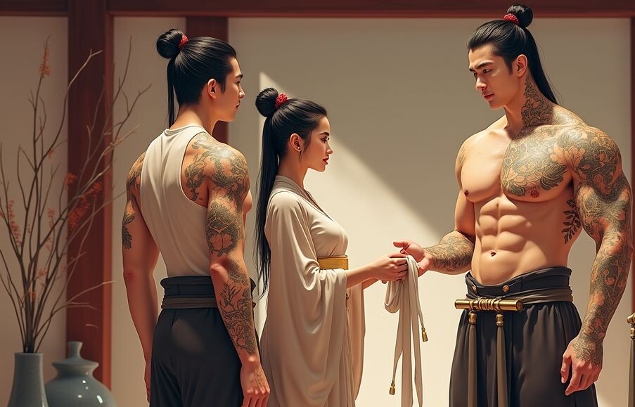 Картинка сгенерирована при помощи нейросети Леонардо. Джой дарит подарок.