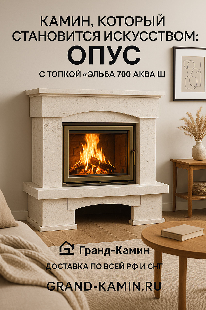    Камин, который становится искусством: откройте для себя каминокомплект "Опус" с топкой "Эльба 700 АКВА Ш" и создайте атмосферу уюта в вашем доме Kamin