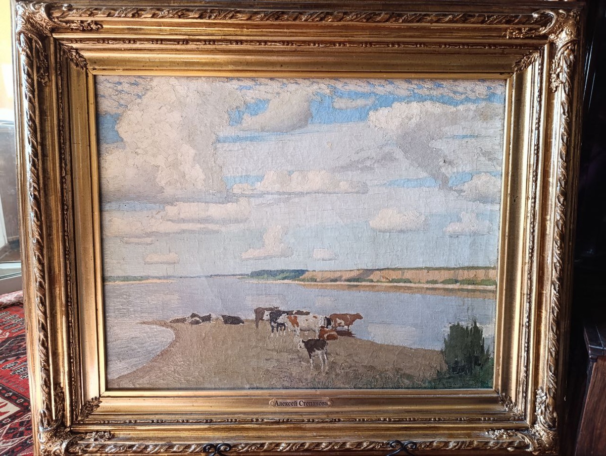 А.С. Степанов. Стадо у Волги. Холст. Масло. 1897.