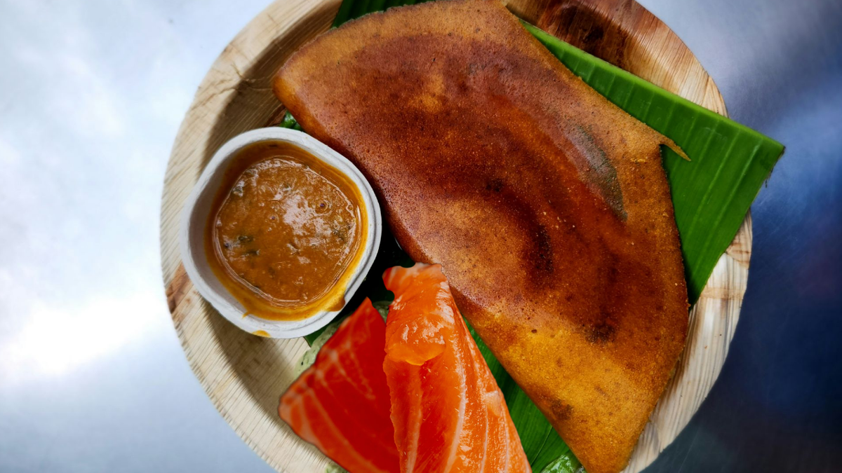 ⭐ Овсяноблин с творожным сыром и слабосоленой рыбой