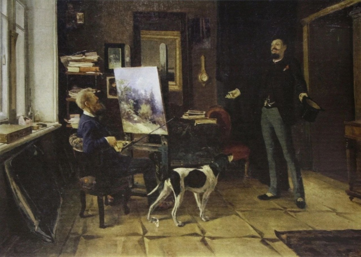 А.С. Степанов. Приятели. 188(1). Холст. Масло
Предположительно, Степанов написал себя и своего друга Левитана.