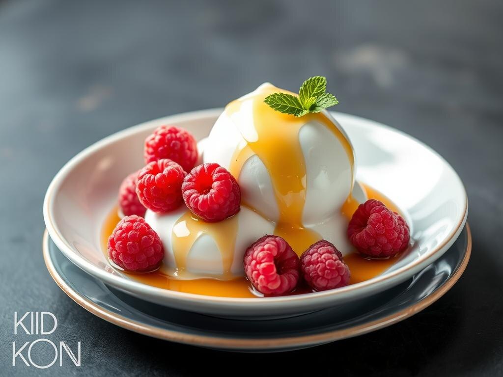    Йогуртовое мороженое с малиной и медом