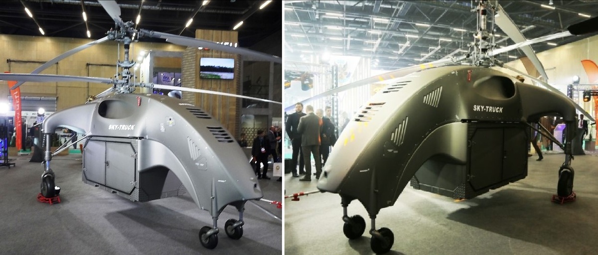 Беспилотный вертолет Sky-Truck грузоподъемностью 500 кг.  – белорусский, но с двигателем Rolls-Royce и «корнями» из ОАЭ. Фото: КБ беспилотных вертолетов