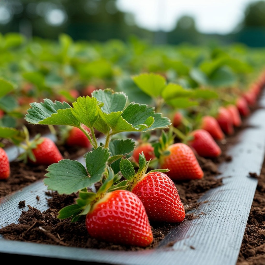 Посадка клубники на агроволокно: чтоб усы не путались