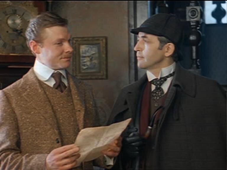 Кадры из телесериала "Приключения Шерлока Холмса и доктора Ватсона" (1979-1986).