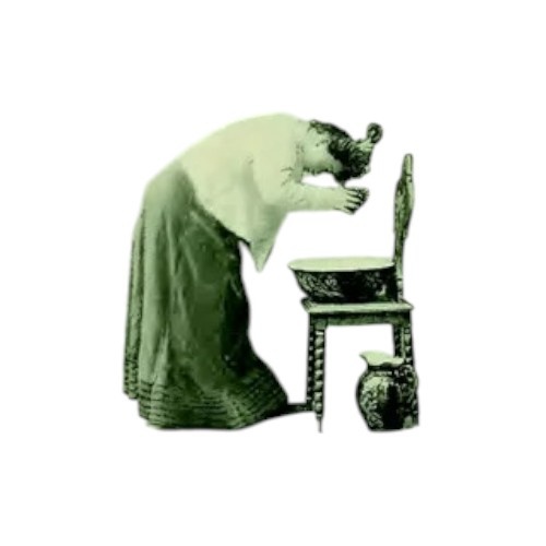 Женщина моет голову. Фото конца XIX века.