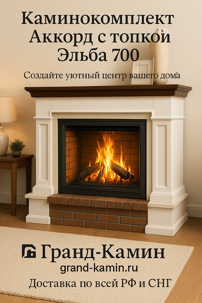   Каминокомплект Аккорд с топкой Эльба 700 Ш: создайте уютный центр вашего дома с надежными и стильными решениями для отопления Kamin