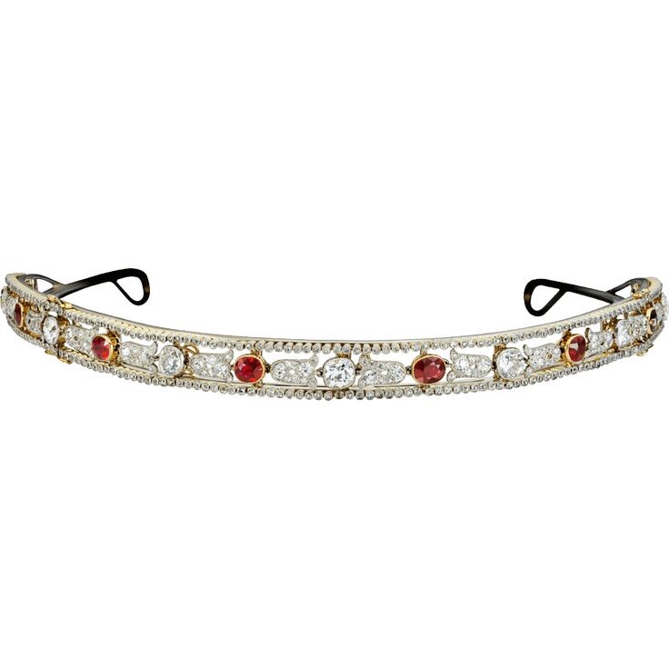 Тиара-бандо, платина, рубины, бриллианты, Cartier, 1910 год (не для собаки).