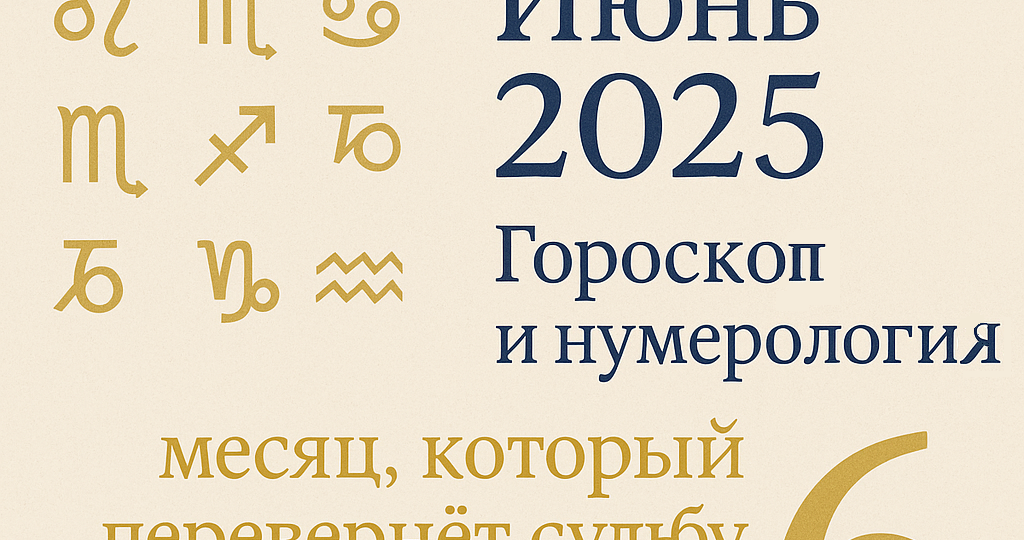 Июнь 2025: Гороскоп и Нумерология — месяц, который перевернёт судьбу?