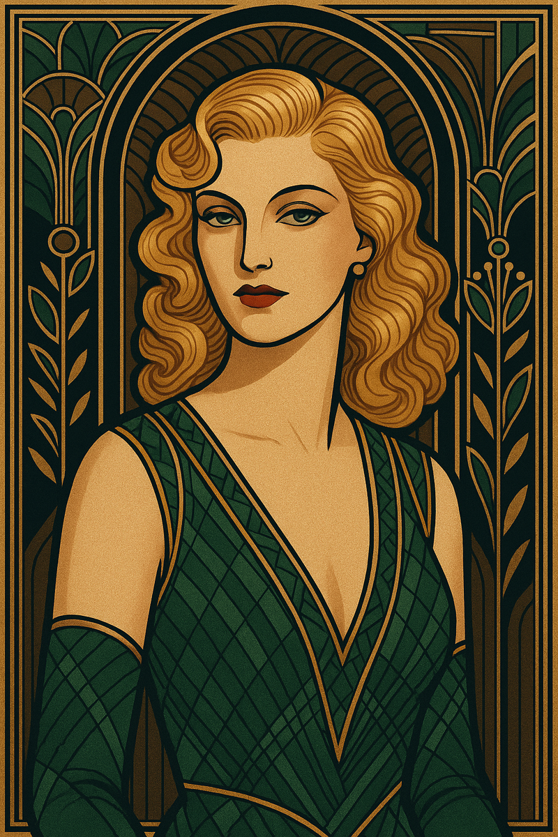 Иллюстрация «Портрет в принцессы Флоры стиле Арт Деко» — результат творческого тандема между мной и ИИ. 