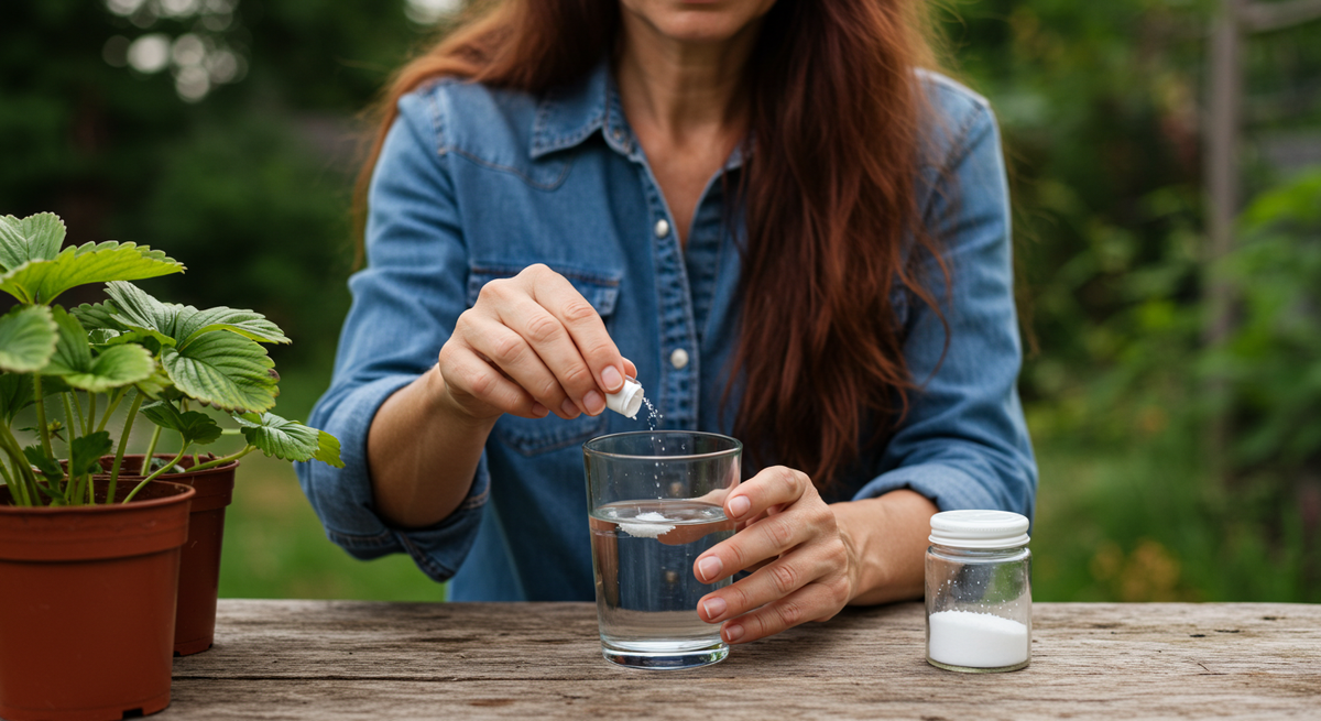Сначала развожу борную кислоту в стакане горячей воды