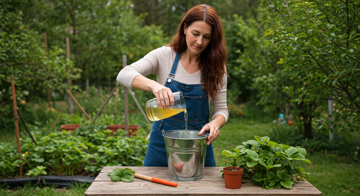 Развожу эту "закваску" в ведре воды 1:5