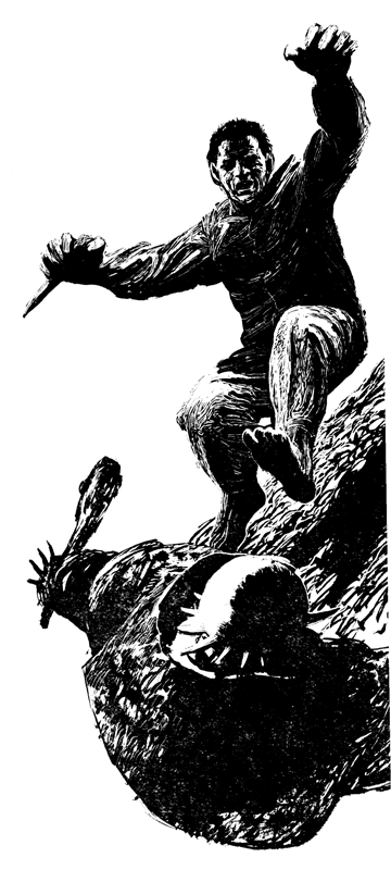 Наш герой убивает его и сам становится вождем...  Все логично