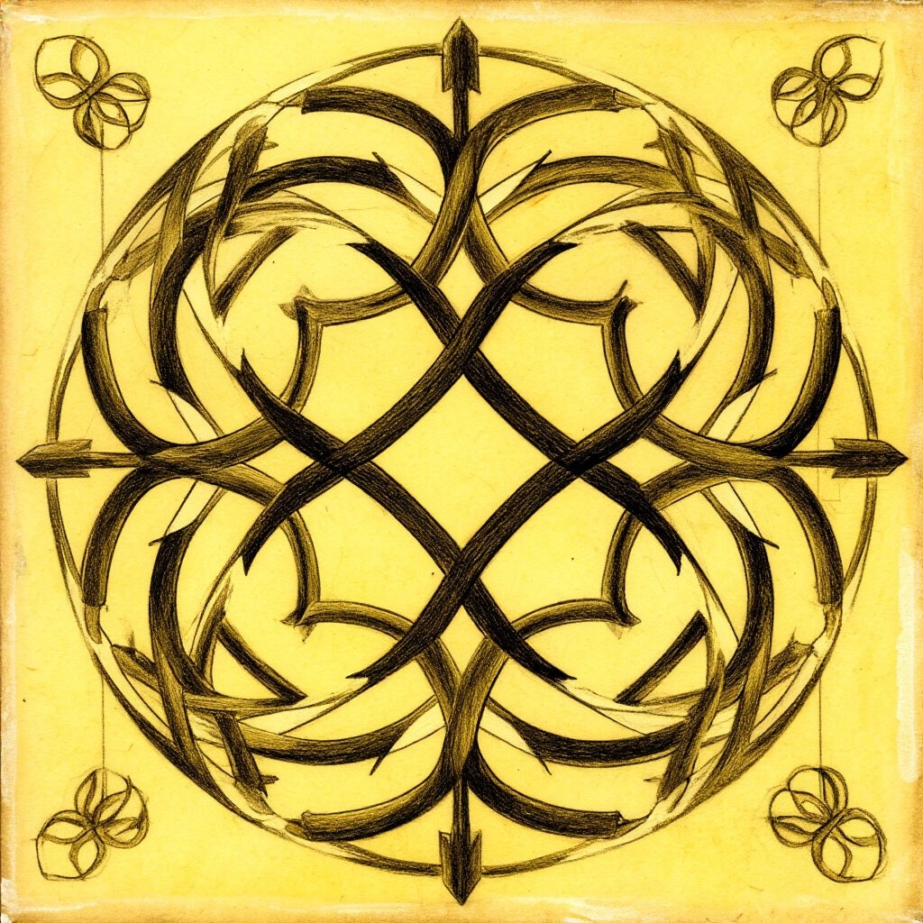 На пожелтевшей бумаге был нарисован сложный символ, напоминающий переплетенные ветви