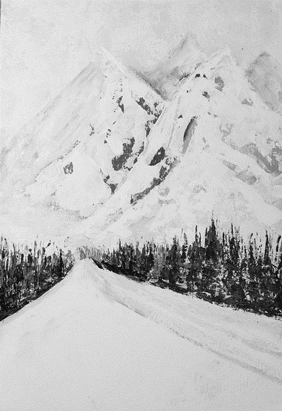 "Горы", холст, акрил,40х30см, 2022г.