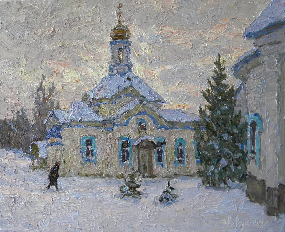 Николай Лукашук "Тихив вечер в Царевщине" 2019 холст, масло 40х50