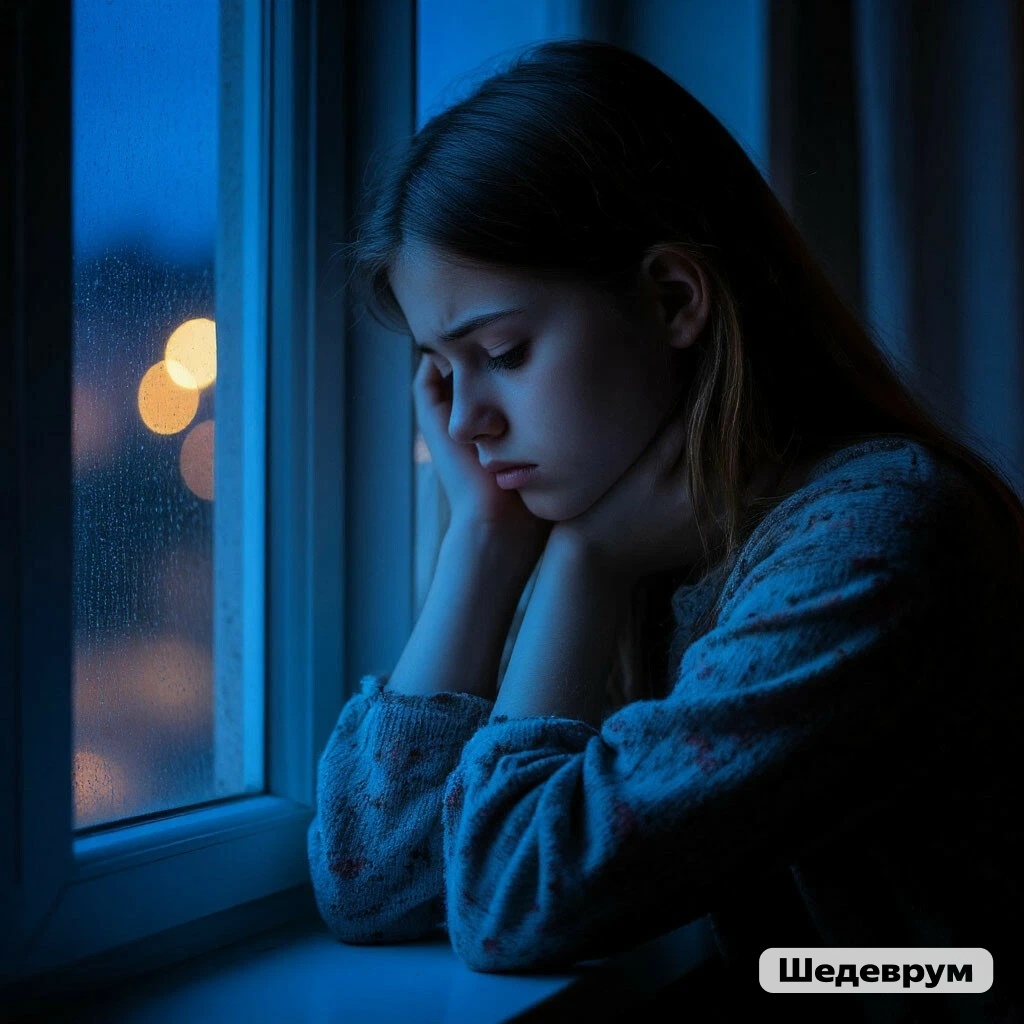 Девушка грустит