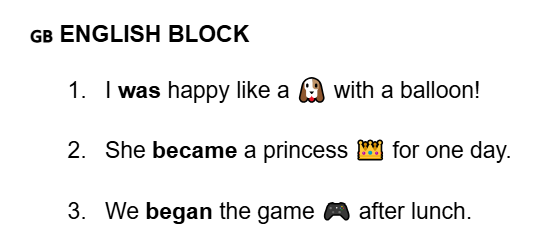 использование глаголов в прошедшем времени в контекстах