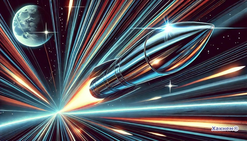 Гиперскоростной снаряд в космосе.