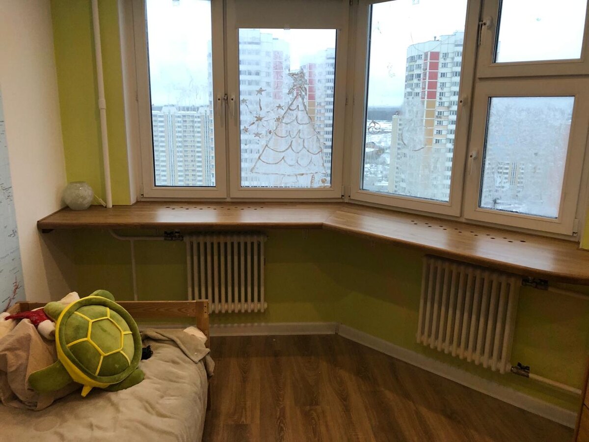 Угловой подоконник из дерева