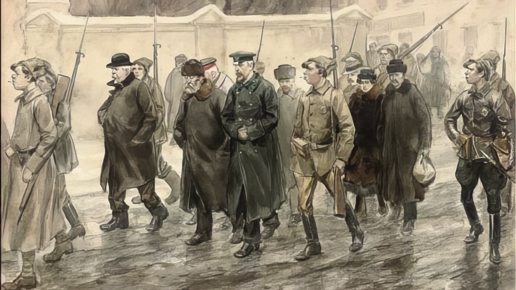 Конвоирование арестованных. Картина И. Владимирова