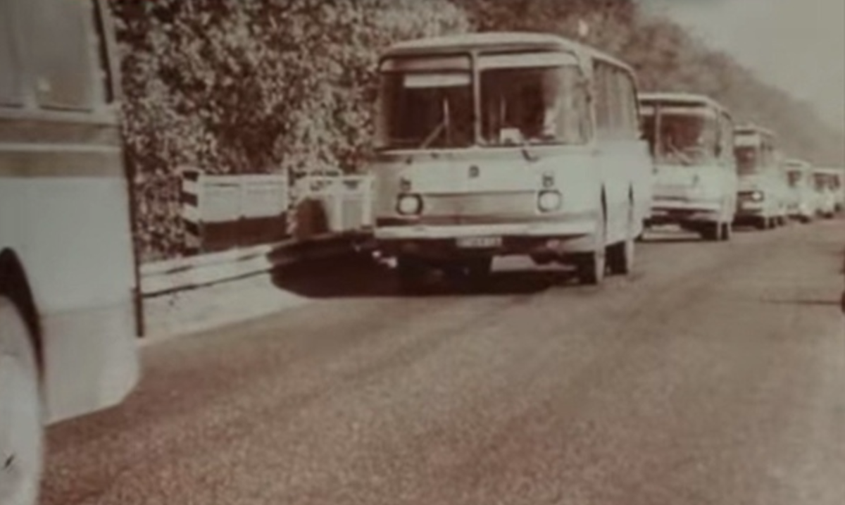 Авотбусы эвакуации в Припяти