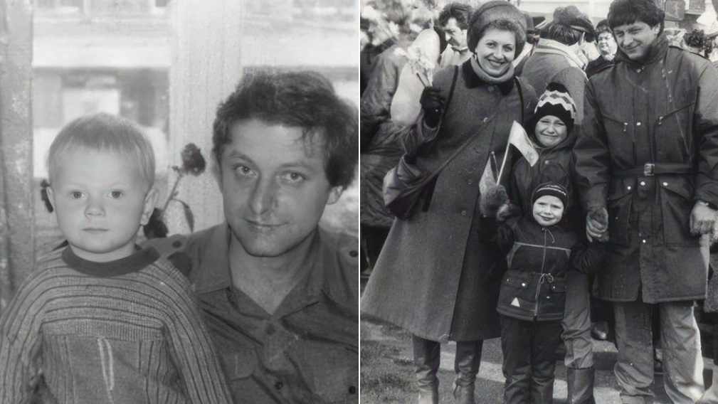 Алексей в детстве с родителями и братом