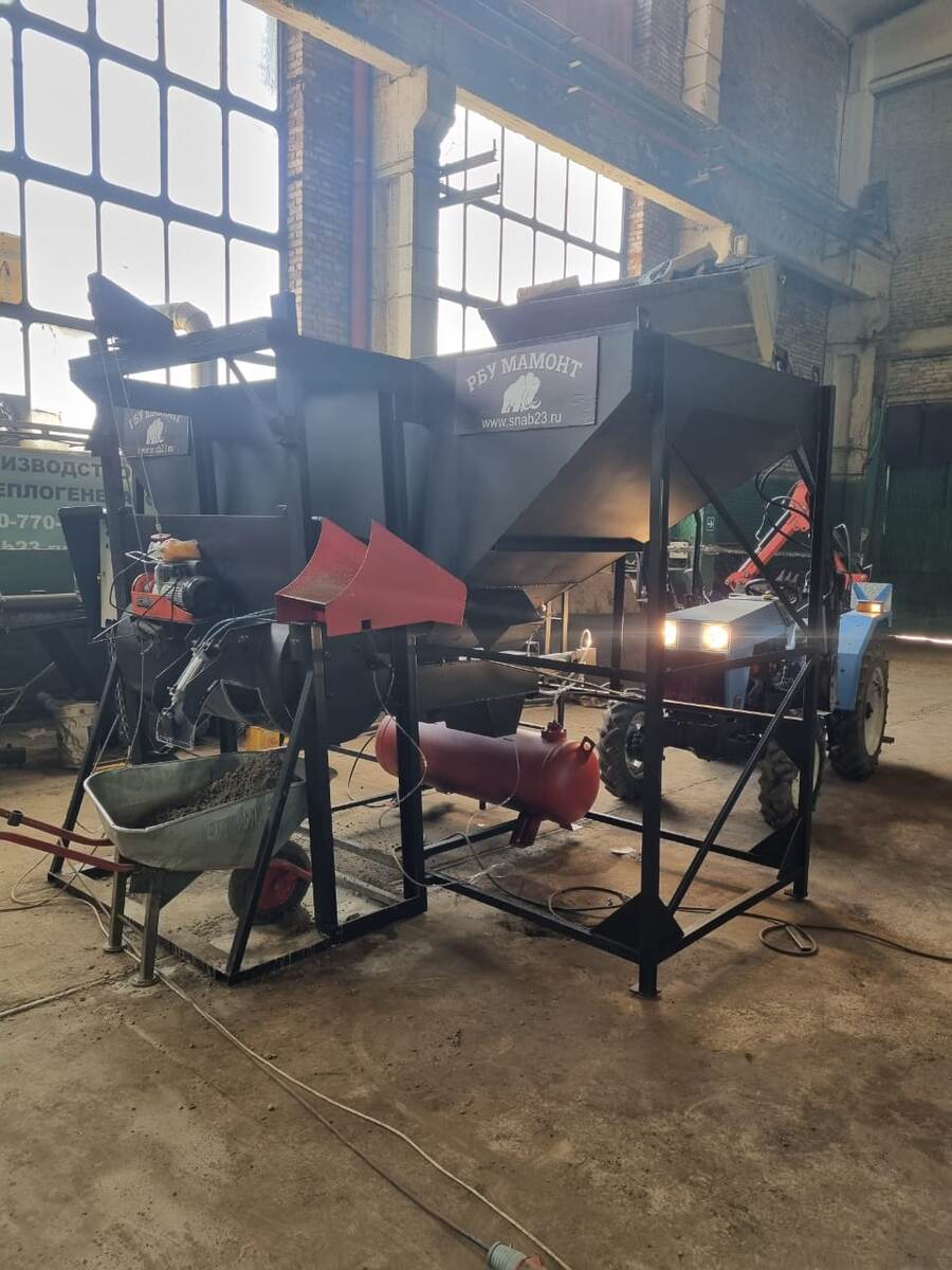 Общий вид на мобильный бетоносмеситель ГРВ