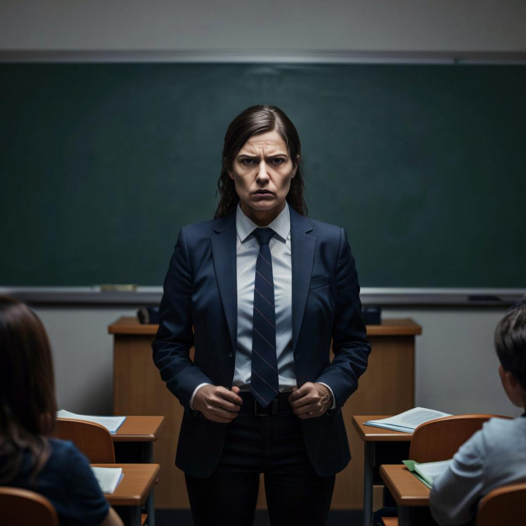 "Достаём двойные листочки... В смысле, вы меня первый раз в жизни видите и я вас ещё ничему не научила? Я проверю, чему вас научили другие!"