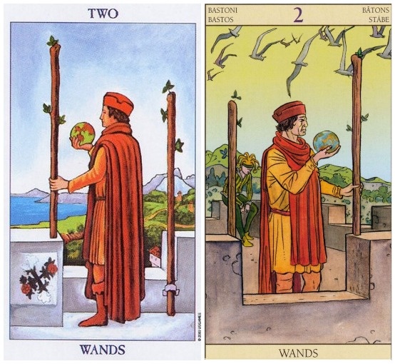 2 жезлов из колоды Таро А. Уэйта и Нью Вижн