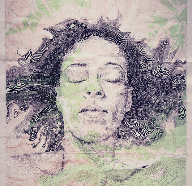 Портрет на карте горы Сан-Хуан