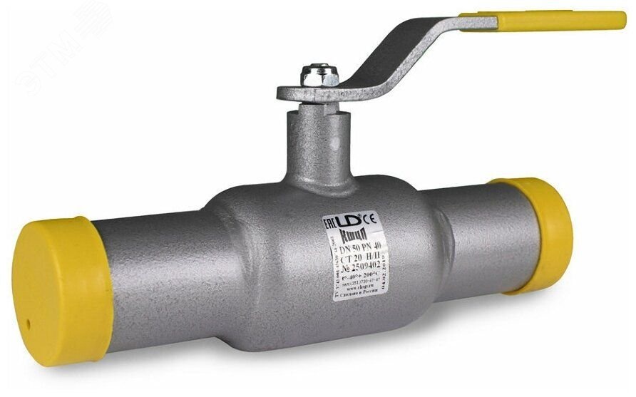 Пример шарового крана LD на котором стоит маркировка с четкими параметрами крана