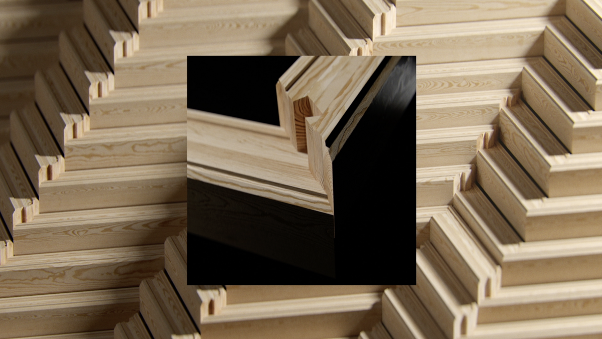 Угловое соединение венцов клеёного бруса способом “ласточкин хвост”
