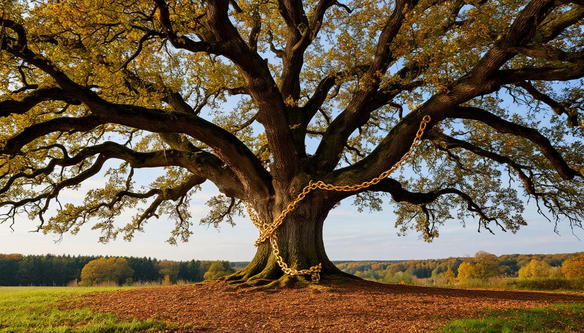 Тот самый всем известный дуб у лукоморья по версии "Шедеврума"