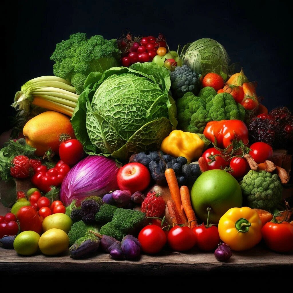 Сезонные овощи и фрукты