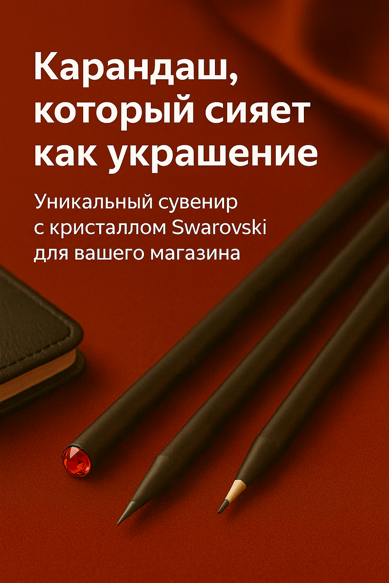 Карандаш с кристаллом Swarovski | Фото Kristally-Strazy