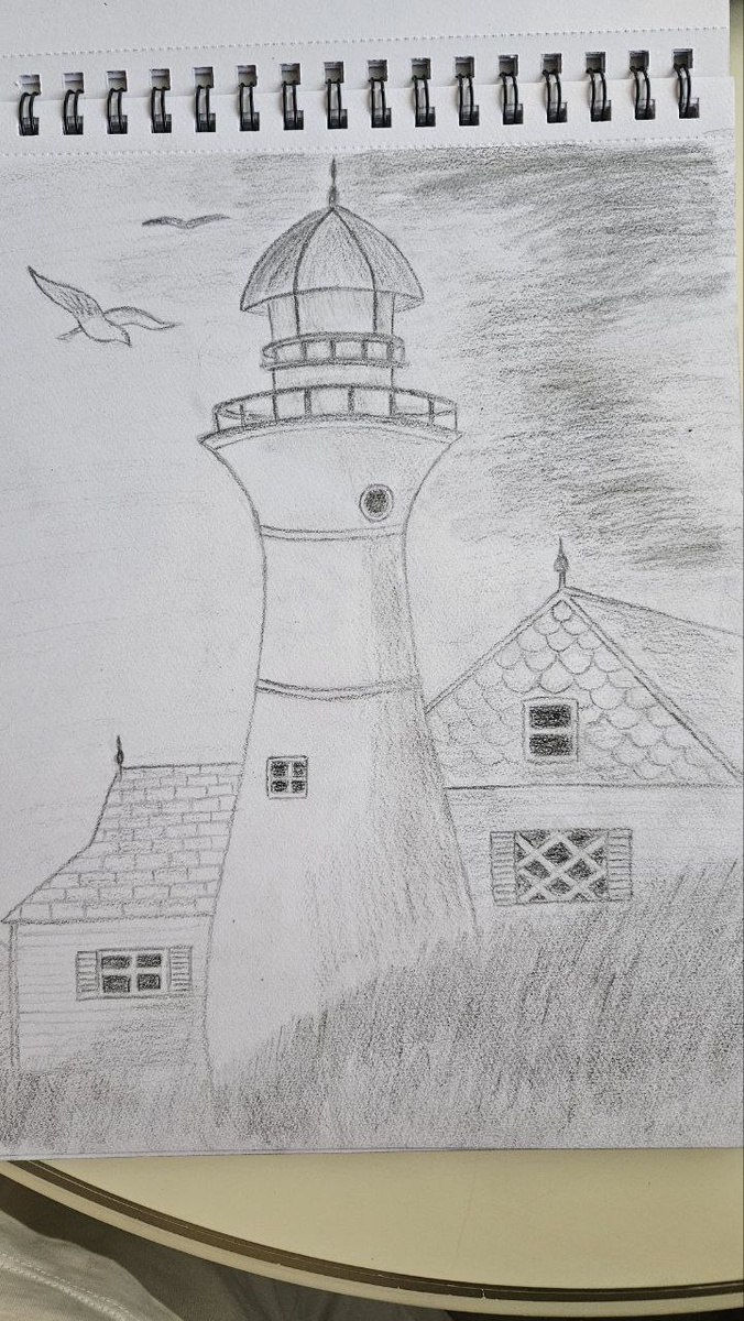 Рисунок сестры. У меня на канале тоже на аватарка маяк стоит. Это для меня символ надежды. 