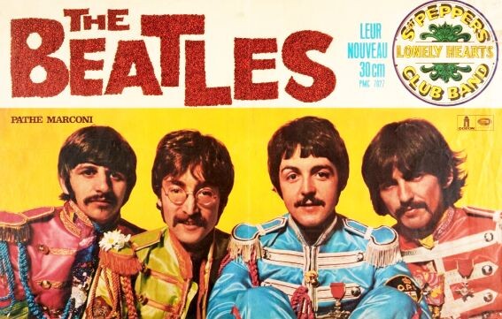 Французский постер из журнала к альбому The Beatles "Sgt. Pepper's Lonely Hearts Club Band", 1967 год